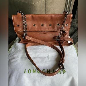 Longchamp - Paris Rocks Fold Over Leather crossbody (brown)